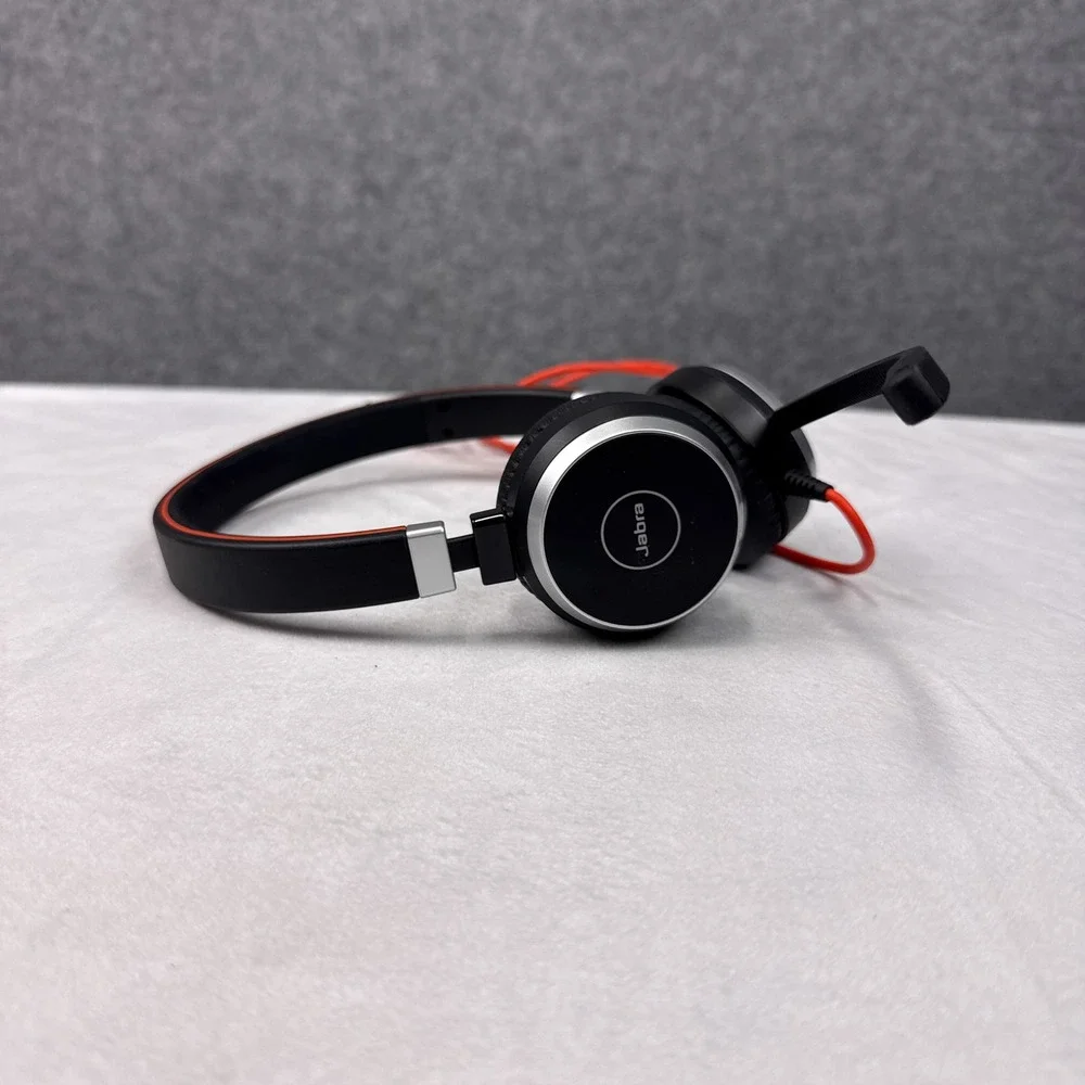 Jabra Evolve 40 Wired Stereo Headset HSC017 Black Red 3.5mm Noise Canceling Mic